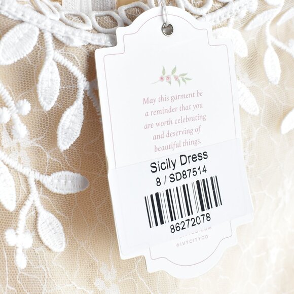 Ivy City Co. Sicily Midi Lace Crochet Dress NEW 8 - Picture 2 of 12